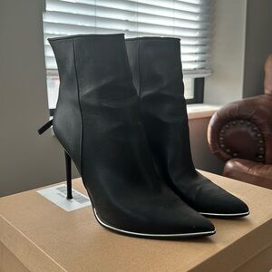 Black skinny heel boots
